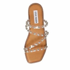 Steve Madden Skyler Clear Sandals with Rhinestone Accents
